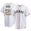 Crovyle H.Astros #21 Yainer Diaz Player Gold Collection Game Home Stitched Jerseys