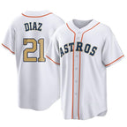 Crovyle H.Astros #21 Yainer Diaz Player Gold Collection Game Home Stitched Jerseys