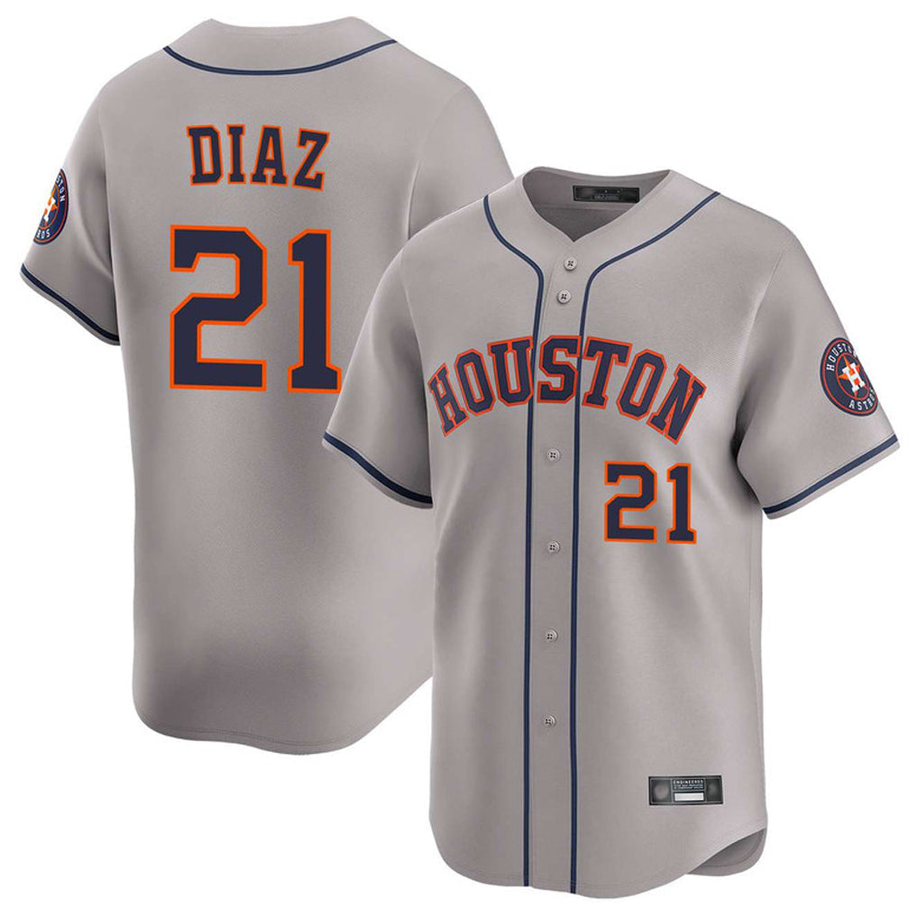 Crovyle H.Astros #21 Yainer Diaz Player Gray Home Limited Stitched Jerseys
