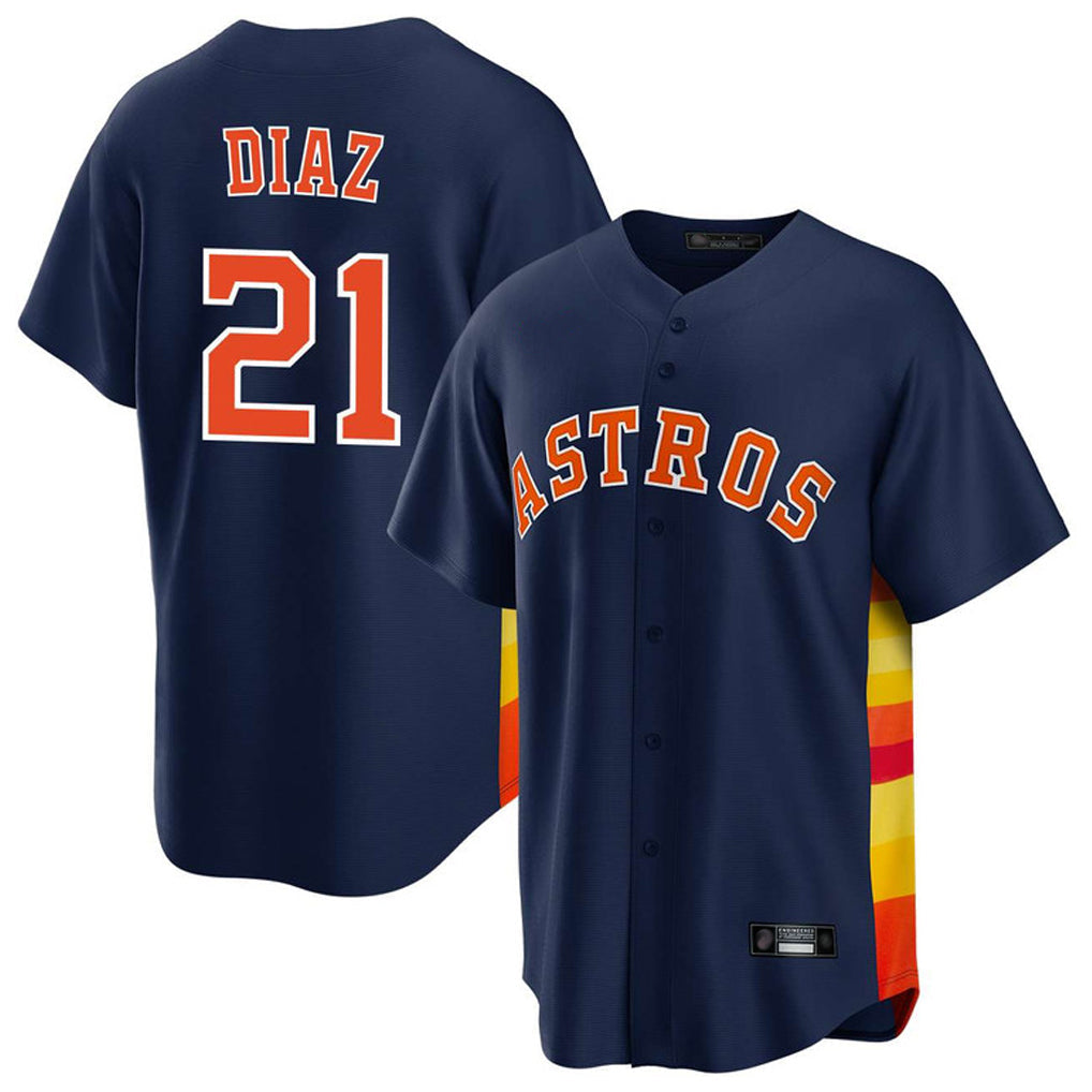 Crovyle H.Astros #21 Yainer Diaz Player Navy Home Game Stitched Jerseys