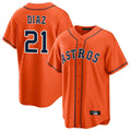 Crovyle H.Astros #21 Yainer Diaz Player Orange Home Game Stitched Jerseys