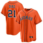 Crovyle H.Astros #21 Yainer Diaz Player Orange Home Game Stitched Jerseys