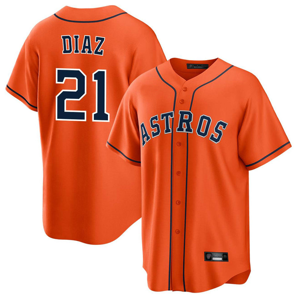Crovyle H.Astros #21 Yainer Diaz Player Orange Home Game Stitched Jerseys