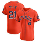 Crovyle H.Astros #21 Yainer Diaz Player Orange Home Limited Elite Stitched Jerseys