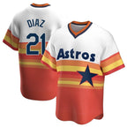 Crovyle H.Astros #21 Yainer Diaz Player Rainbow Cooperstown Collection T-shirt Stitched Jerseys