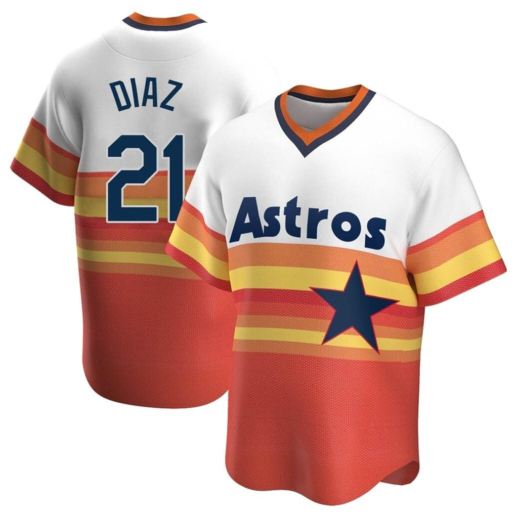Crovyle H.Astros #21 Yainer Diaz Player Rainbow Cooperstown Collection T-shirt Stitched Jerseys