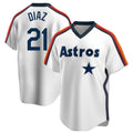 Crovyle H.Astros #21 Yainer Diaz Player White Cooperstown Collection T-shirt Stitched Jerseys