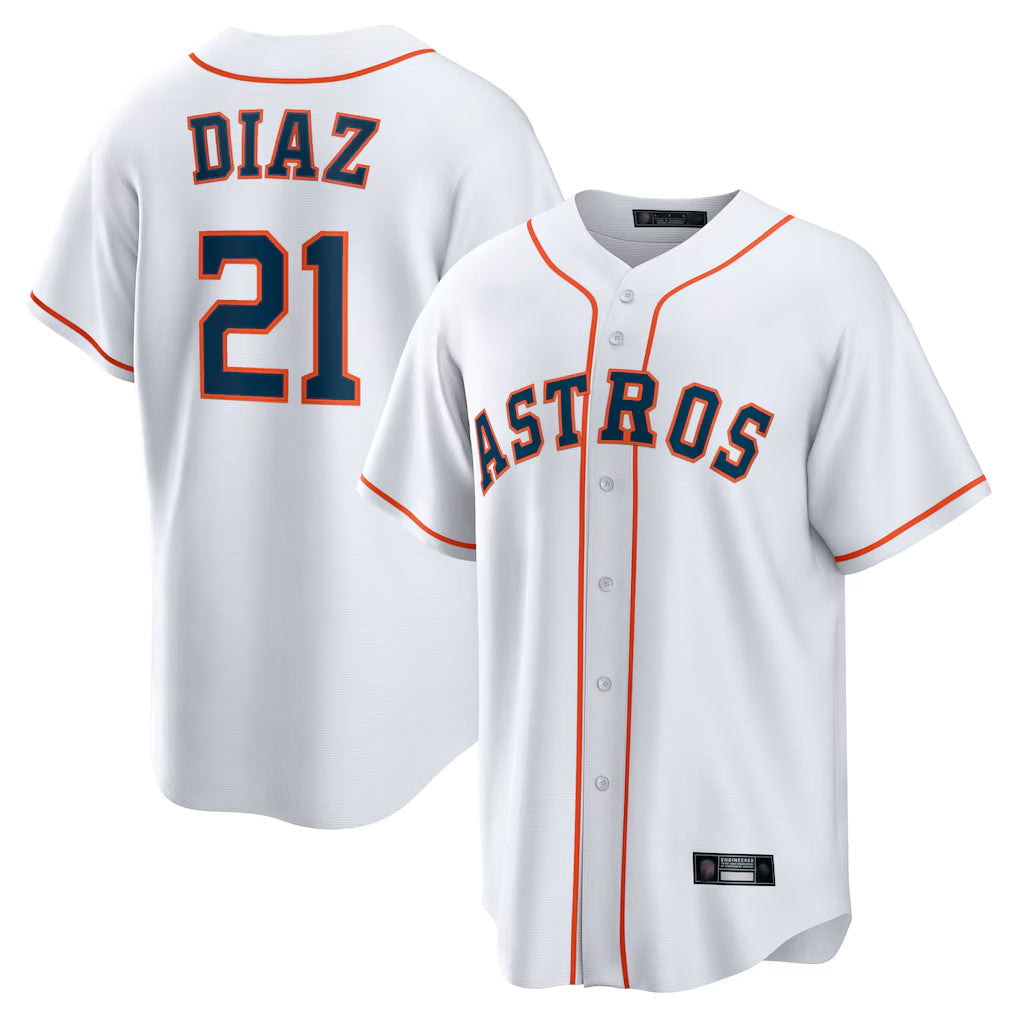 Crovyle H.Astros #21 Yainer Diaz Player White Home Game Stitched Jerseys