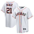 Crovyle H.Astros #21 Yainer Diaz Player White Home Game Stitched Jerseys