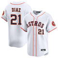 Crovyle H.Astros #21 Yainer Diaz Player White Home Limited Stitched Jerseys