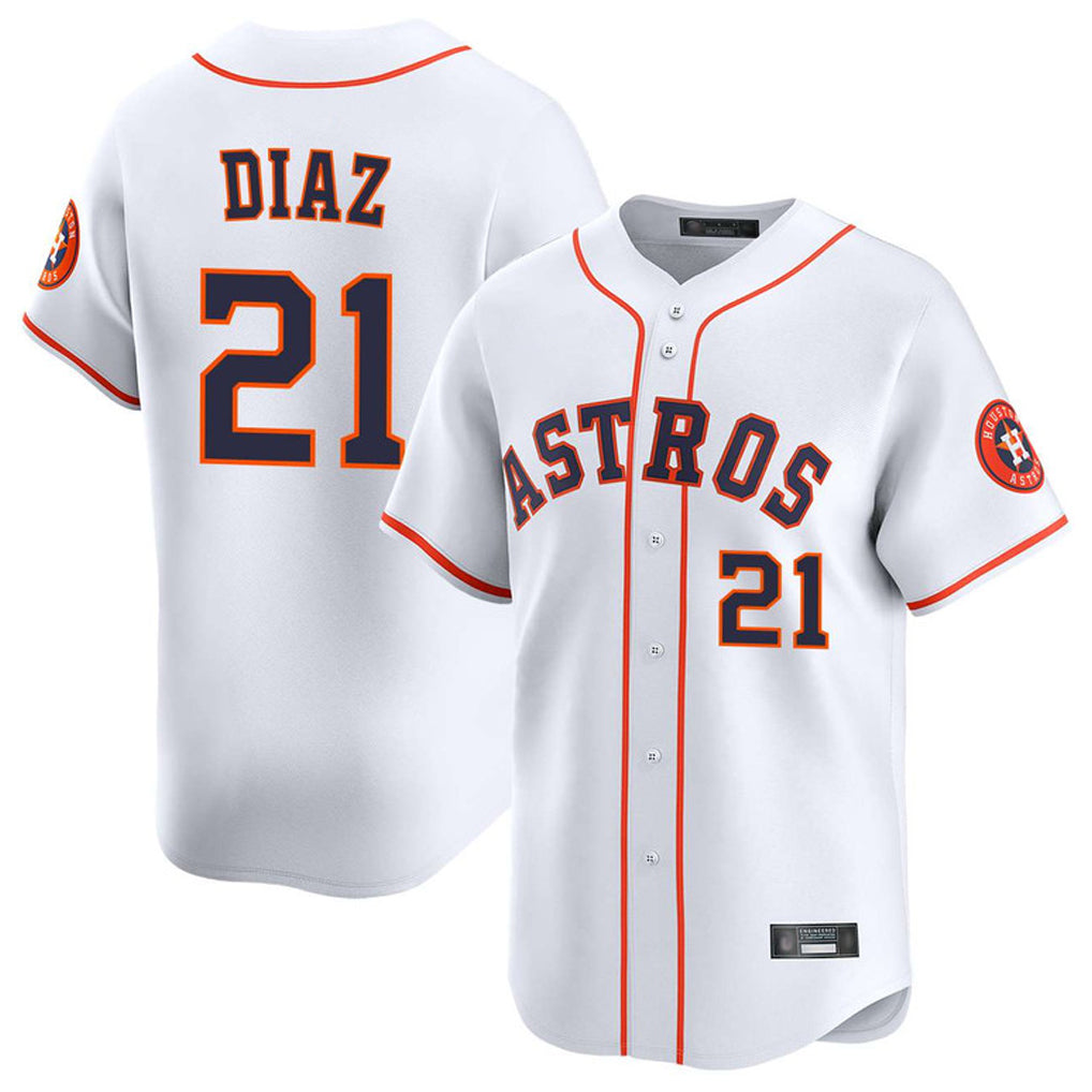 Crovyle H.Astros #21 Yainer Diaz Player White Home Limited Stitched Jerseys