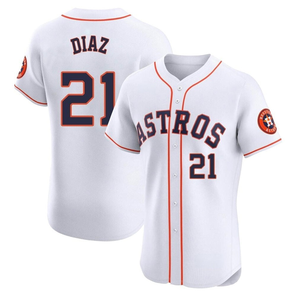 Crovyle H.Astros #21 Yainer Diaz Player White Limited Elite Home Stitched Jerseys