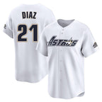 Crovyle H.Astros #21 Yainer Diaz Player White Throwback Cooperstown Collection Limited Stitched Jerseys
