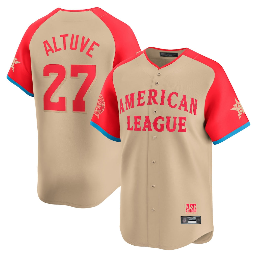 Crovyle H.Astros #27 Jose Altuve Player Cream American League All-Star Game Limited Stitched Jerseys