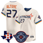 Crovyle H.Astros #27 Jose Altuve Player Cream City Connect Texas Patch Vapor Premier Limited Home Stitched Jerseys