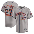 Crovyle H.Astros #27 Jose Altuve Player Gray Home Limited Stitched Jerseys