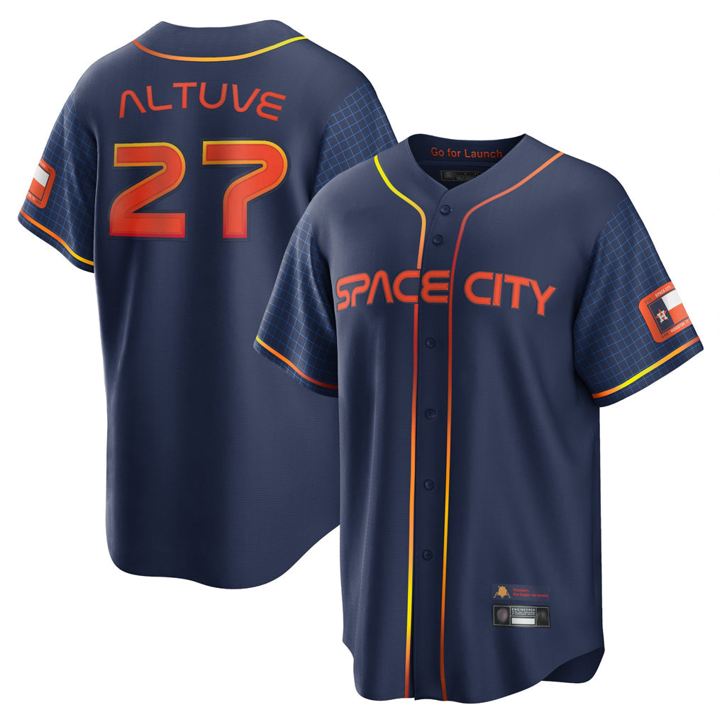 Crovyle H.Astros #27 Jose Altuve Player Navy City Connect Home Game Stitched Jerseys
