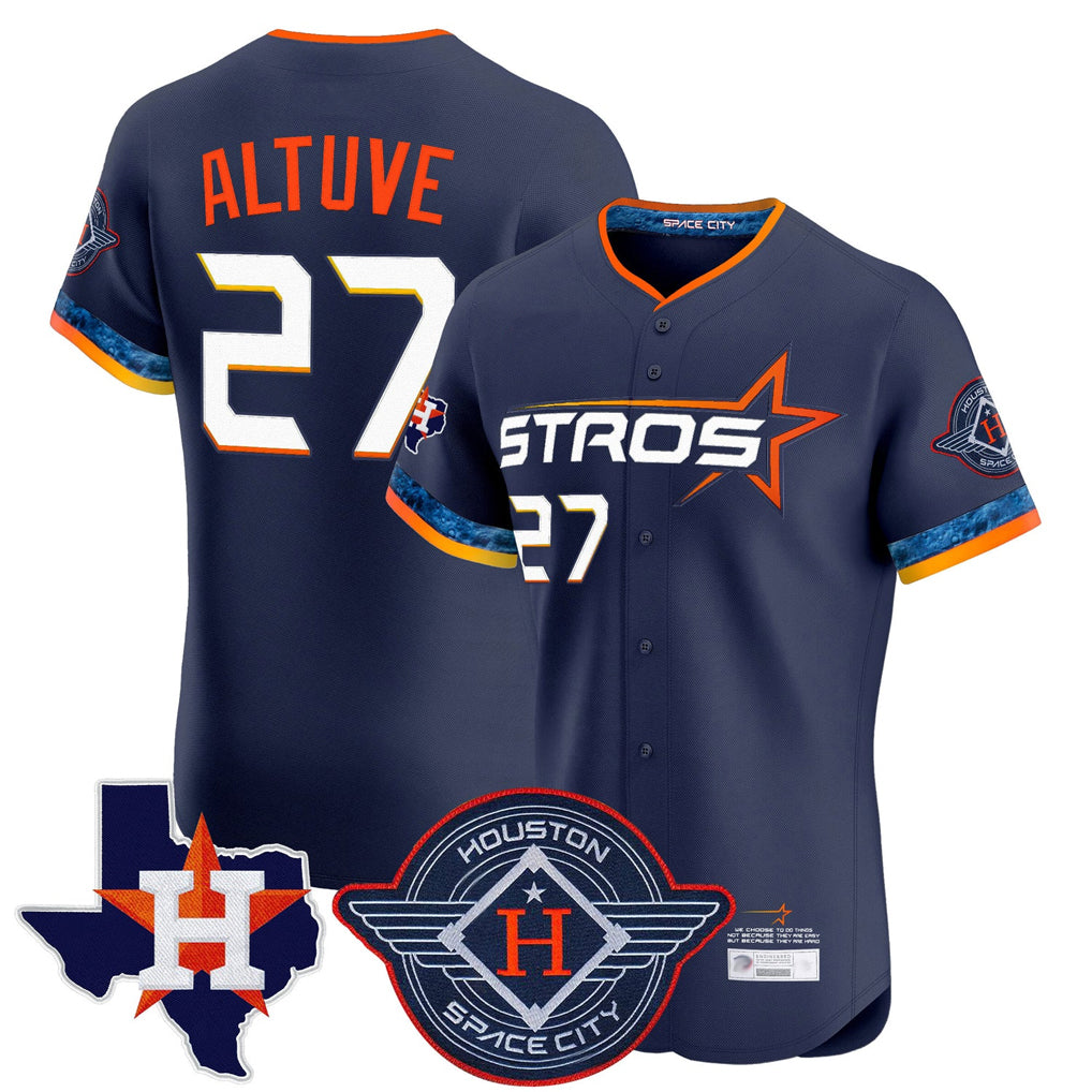 Crovyle H.Astros #27 Jose Altuve Player Navy City Connect Texas Patch Vapor Premier Limited Elite Home Stitched Jerseys