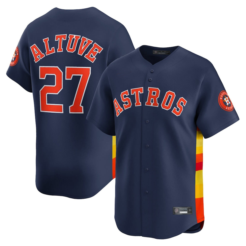 Crovyle H.Astros #27 Jose Altuve Player Navy Home Limited Stitched Jerseys