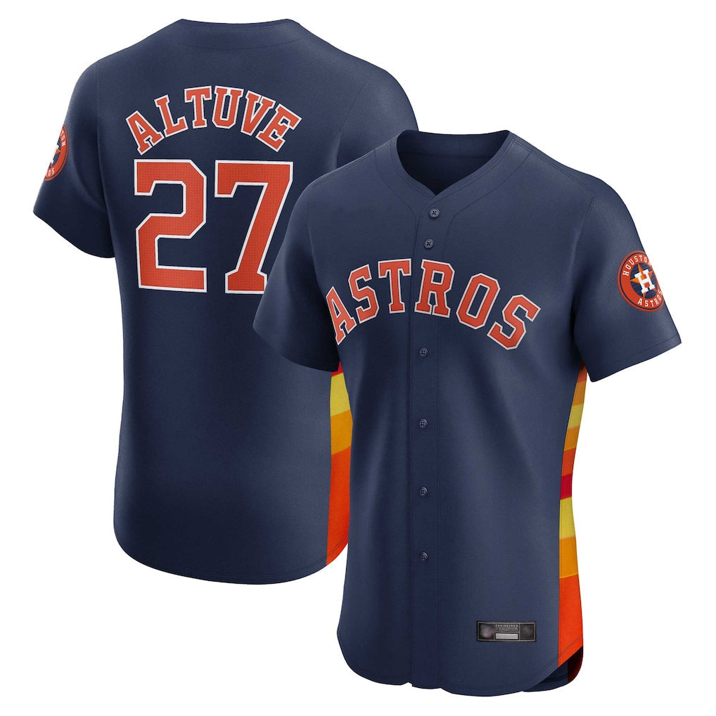 Crovyle H.Astros #27 Jose Altuve Player Navy Limited Elite Home Stitched Jerseys