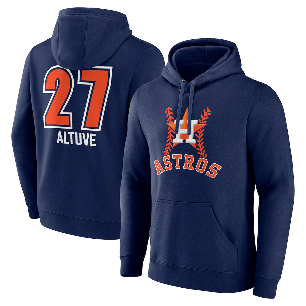 Crovyle H.Astros #27 Jose Altuve Player Navy Pullover Hoodie Stitched Jerseys