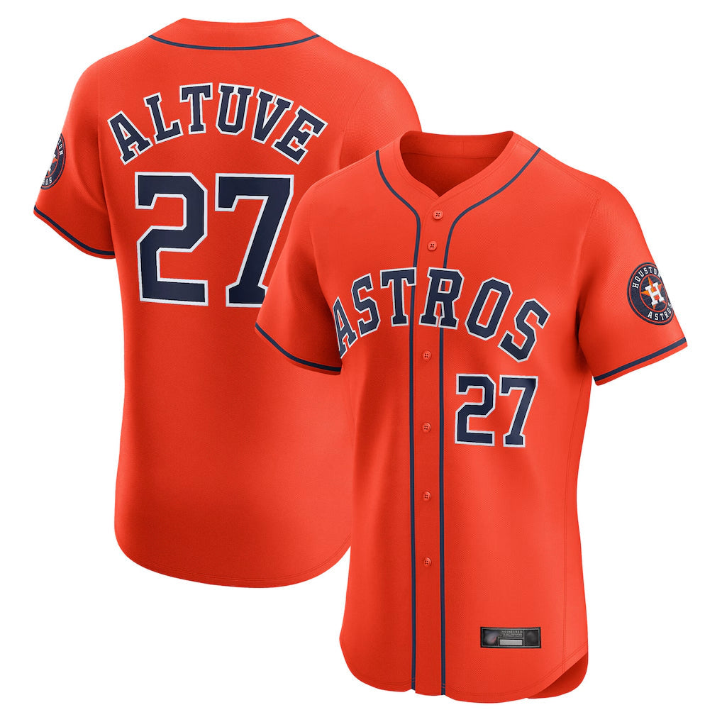 Crovyle H.Astros #27 Jose Altuve Player Orange Home Limited Elite Stitched Jerseys
