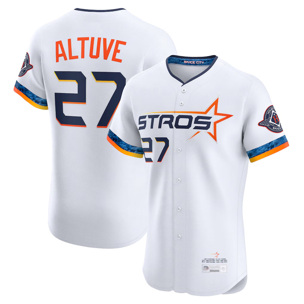 Crovyle H.Astros #27 Jose Altuve Player White City Connect Limited Elite Home Stitched Jerseys