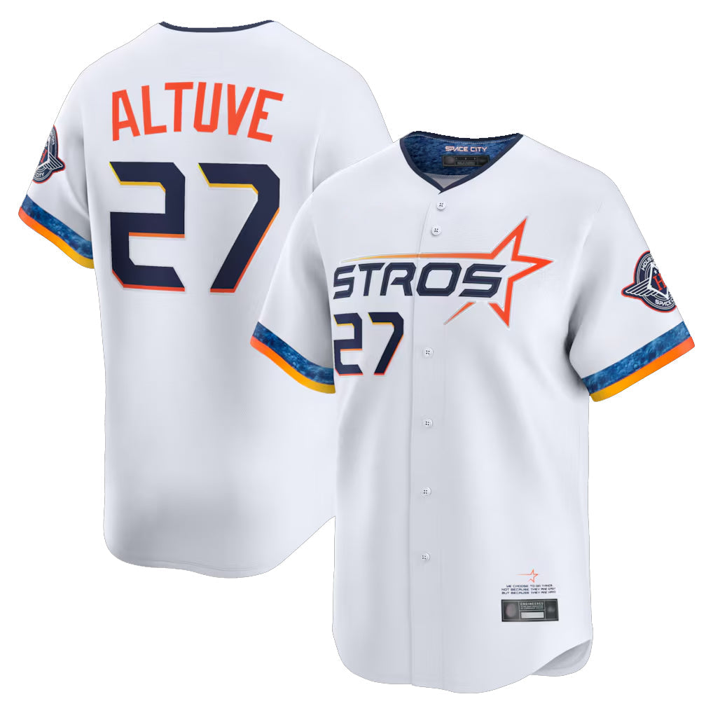Crovyle H.Astros #27 Jose Altuve Player White City Connect Limited Home Stitched Jerseys