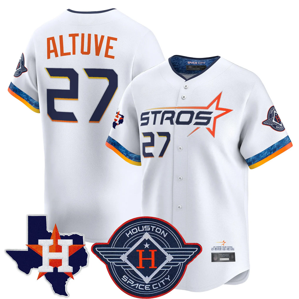 Crovyle H.Astros #27 Jose Altuve Player White City Connect Texas Patch Vapor Premier Limited Home Stitched Jerseys