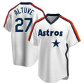 Crovyle H.Astros #27 Jose Altuve Player White Cooperstown Collection T-shirt Stitched Jerseys