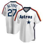 Crovyle H.Astros #27 Jose Altuve Player White Cooperstown Collection T-shirt Stitched Jerseys