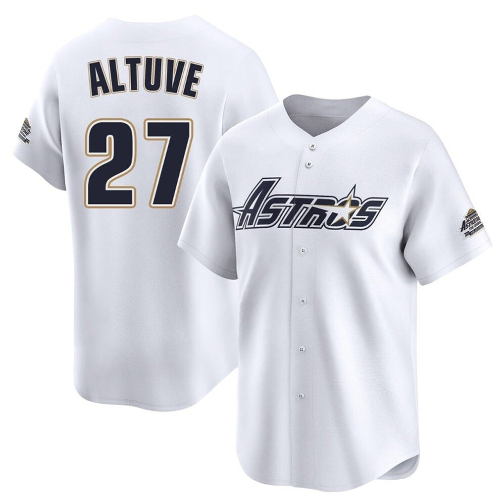 Crovyle H.Astros #27 Jose Altuve Player White Throwback Cooperstown Collection Limited Stitched Jerseys