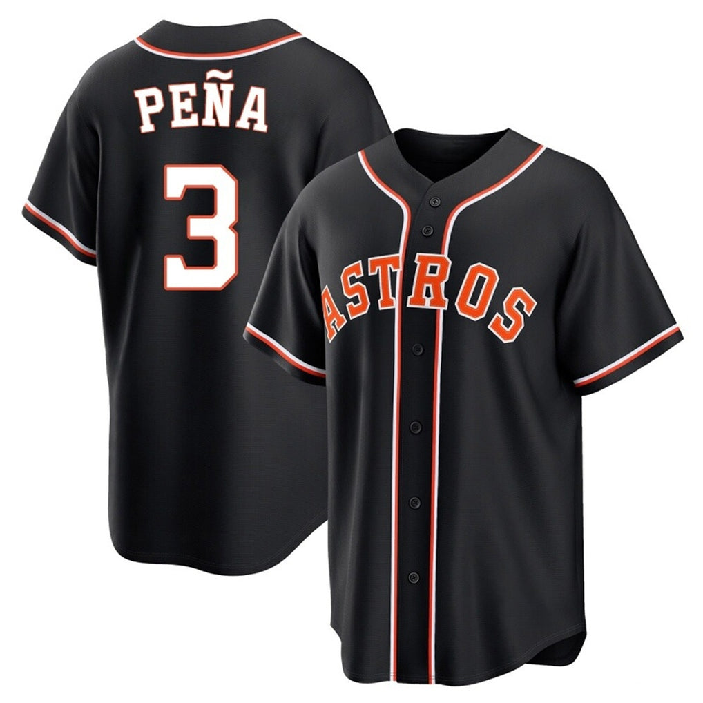 Crovyle H.Astros #3 Jeremy Pe?a Player Black Fashion Out Home Game Stitched Jerseys