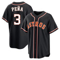Crovyle H.Astros #3 Jeremy Pe?a Player Black Fashion Out Home Game Stitched Jerseys