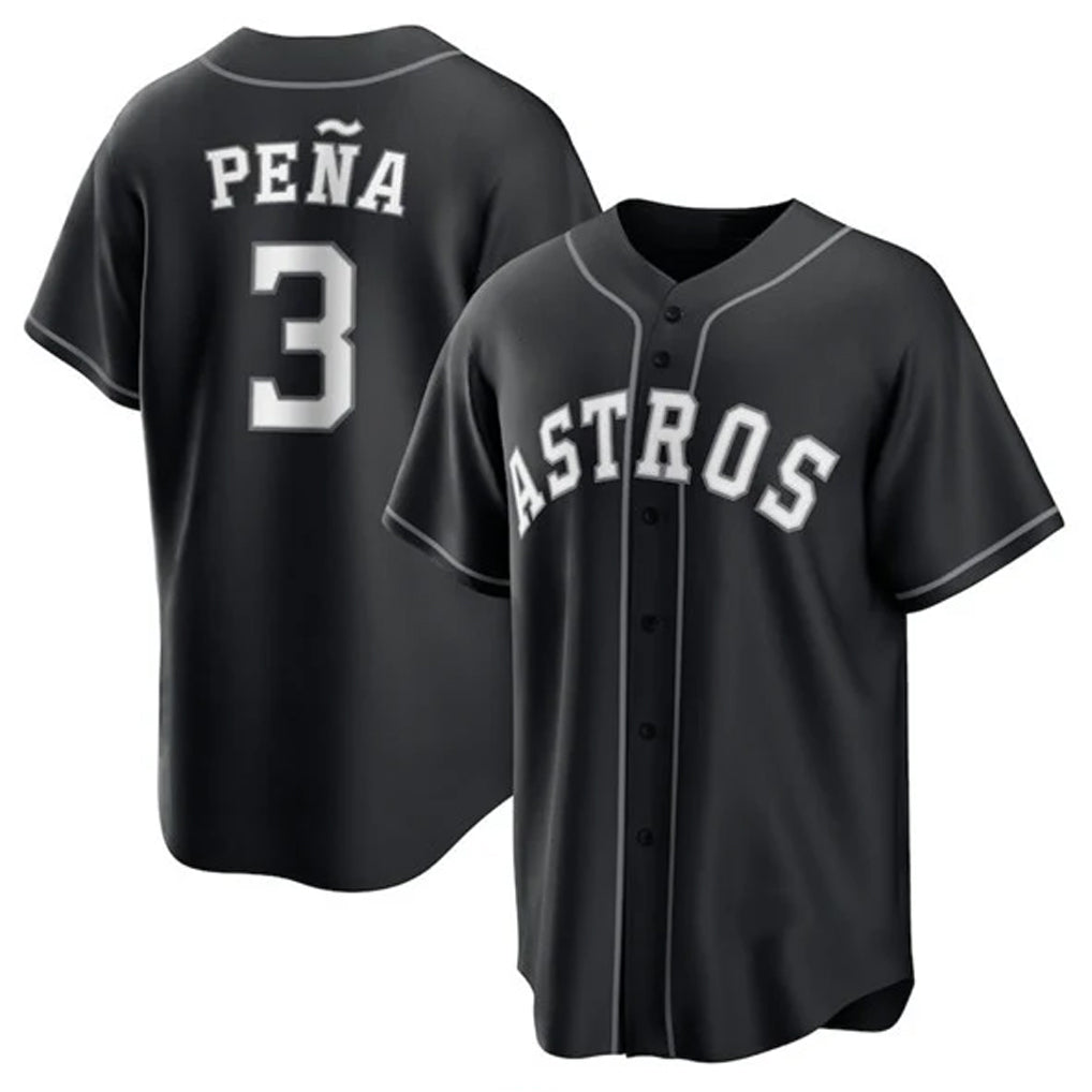 Crovyle H.Astros #3 Jeremy Pe?a Player Black Home Game Stitched Jerseys
