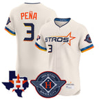 Crovyle H.Astros #3 Jeremy Pe?a Player Cream City Connect Texas Patch Vapor Premier Limited Elite Home Stitched Jerseys
