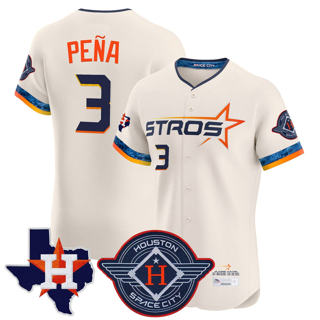 Crovyle H.Astros #3 Jeremy Pe?a Player Cream City Connect Texas Patch Vapor Premier Limited Elite Home Stitched Jerseys