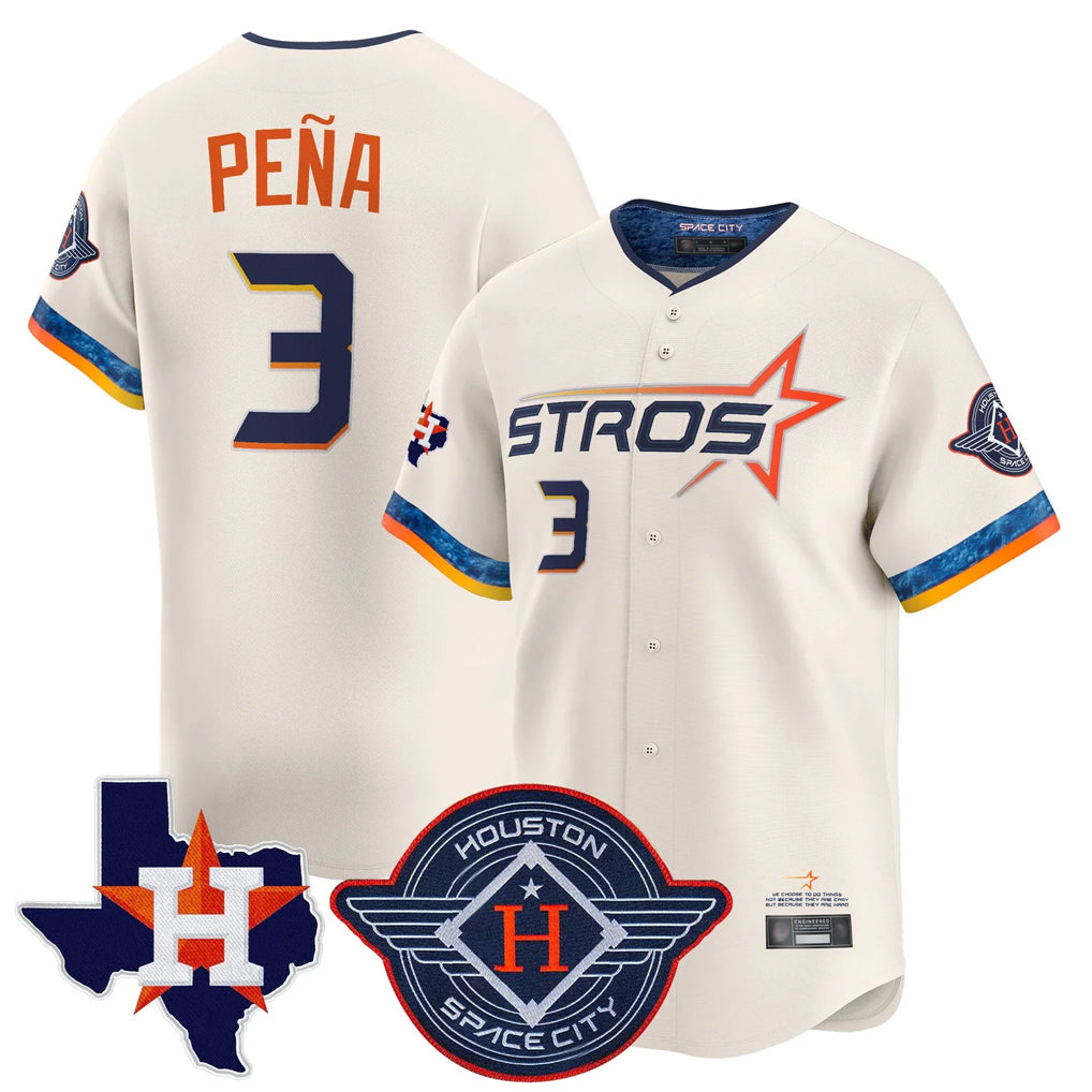 Crovyle H.Astros #3 Jeremy Pe?a Player Cream City Connect Texas Patch Vapor Premier Limited Home Stitched Jerseys