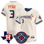 Crovyle H.Astros #3 Jeremy Pe?a Player Cream City Connect Texas Patch Vapor Premier Limited Home Stitched Jerseys
