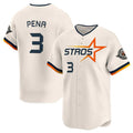 Crovyle H.Astros #3 Jeremy Pe?a Player Cream Limited Home Stitched Jerseys