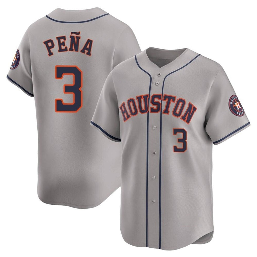 Crovyle H.Astros #3 Jeremy Pe?a Player Gray Home Limited Stitched Jerseys