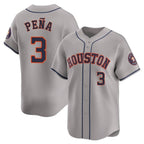 Crovyle H.Astros #3 Jeremy Pe?a Player Gray Home Limited Stitched Jerseys