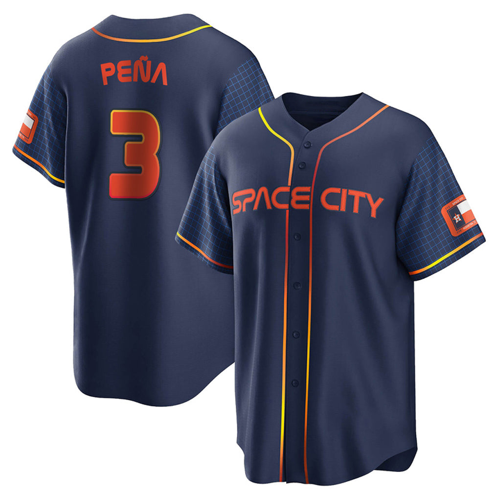 Crovyle H.Astros #3 Jeremy Pe?a Player Navy City Connect Home Game Stitched Jerseys