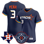 Crovyle H.Astros #3 Jeremy Pe?a Player Navy City Connect Texas Patch Vapor Premier Limited Elite Home Stitched Jerseys