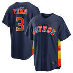 Crovyle H.Astros #3 Jeremy Pe?a Player Navy Home Game Stitched Jerseys