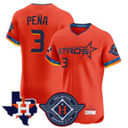Crovyle H.Astros #3 Jeremy Pe?a Player Orange City Connect Texas Patch Vapor Premier Limited Elite Home Stitched Jerseys