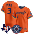 Crovyle H.Astros #3 Jeremy Pe?a Player Orange City Connect Texas Patch Vapor Premier Limited Home Stitched Jerseys
