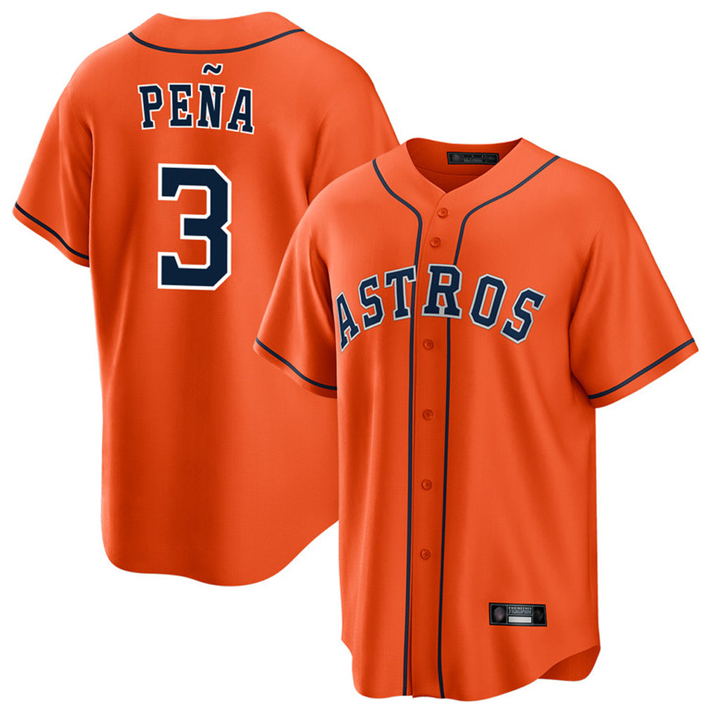 Crovyle H.Astros #3 Jeremy Pe?a Player Orange Home Game Stitched Jerseys