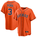 Crovyle H.Astros #3 Jeremy Pe?a Player Orange Home Game Stitched Jerseys