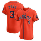 Crovyle H.Astros #3 Jeremy Pe?a Player Orange Home Limited Elite Stitched Jerseys
